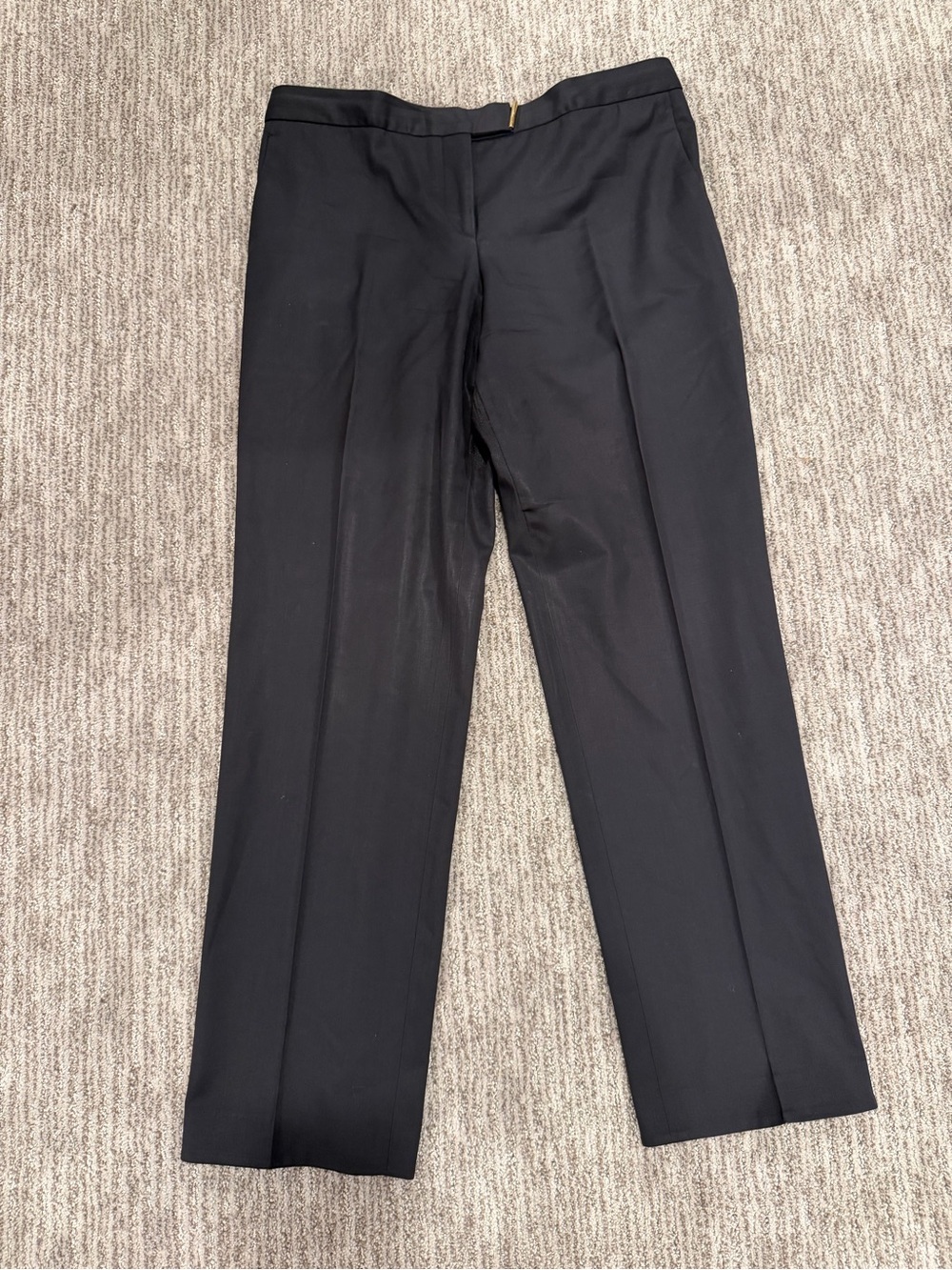 Salvatore Ferragamo Italy Black Wool Blend Trousers Size 44 As Is Repair